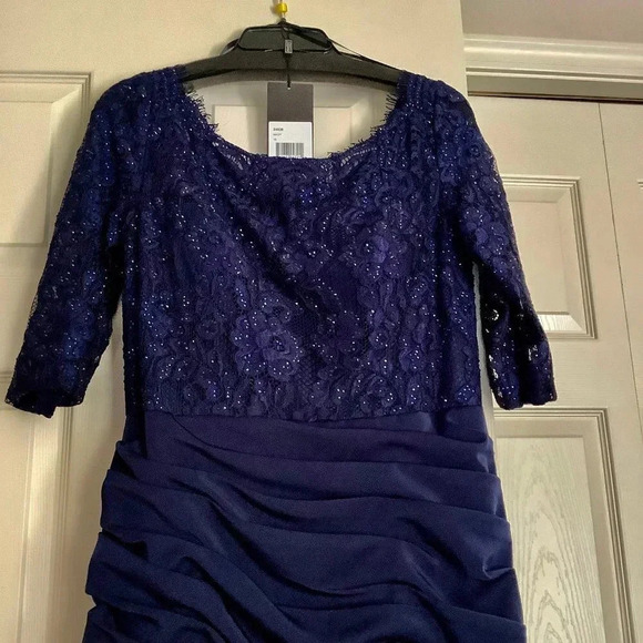 La Femme Wedding Sparkle Navy Blue Mother of Groom/Bride/Guest Dress, Size 10 - Picture 12 of 14